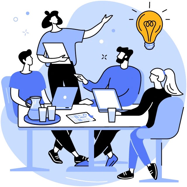ilustración de reunión de empresarios