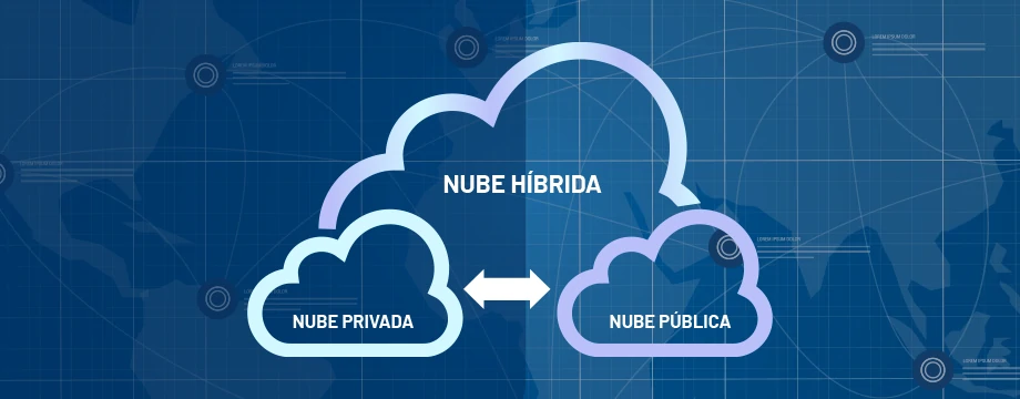 Ilustración de nube hibrida